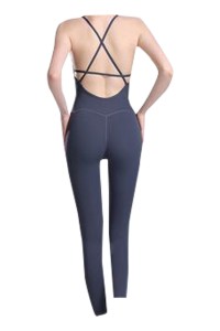 SKTF058 manufacture trousers all-in-one tight-fitting sportswear design cross-shoulder strap aerial yoga tight-fitting sportswear supplier of tight-fitting sportswear side view